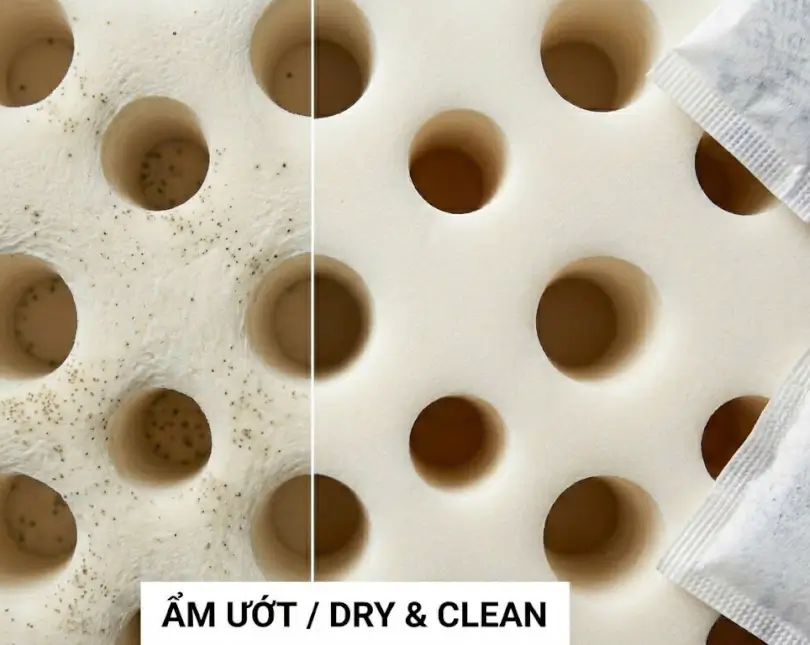 Một số lưu ý về nệm cao su khi vào mùa mưa
