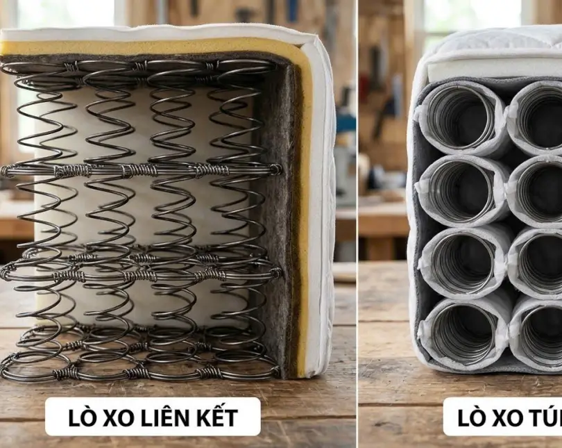 Sự khác nhau giữa Nệm lò xo liên kết và Nệm lò xo túi độc lập